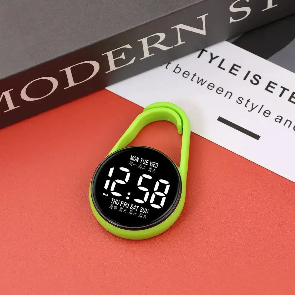 LumaTech LED Electronic Hanging Pocket Watch With Night Light And Clear Digital Time Display