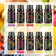 MAYJAM Fruit Essential Oil 10ml Assorted Fruit Fragrance for Diffuser Candle Cherry Banana Papaya Grape Litchi Guava Kiwifruit Pear