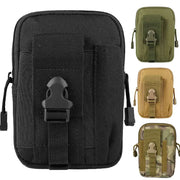 Simples Market leg waist pack belt bag in black with front clip; also shown in green, tan, camo