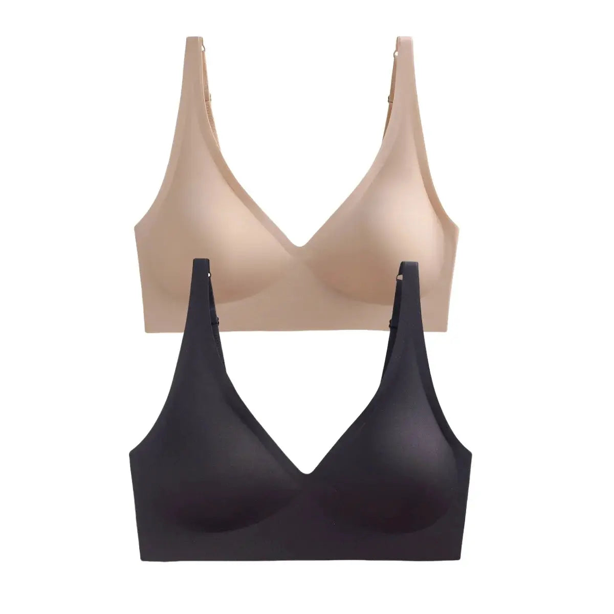 AuroraLuxe 2 Piece Seamless Wireless Push Up Bras Set With Soft Padding For All Day Comfort And Invisible Fit