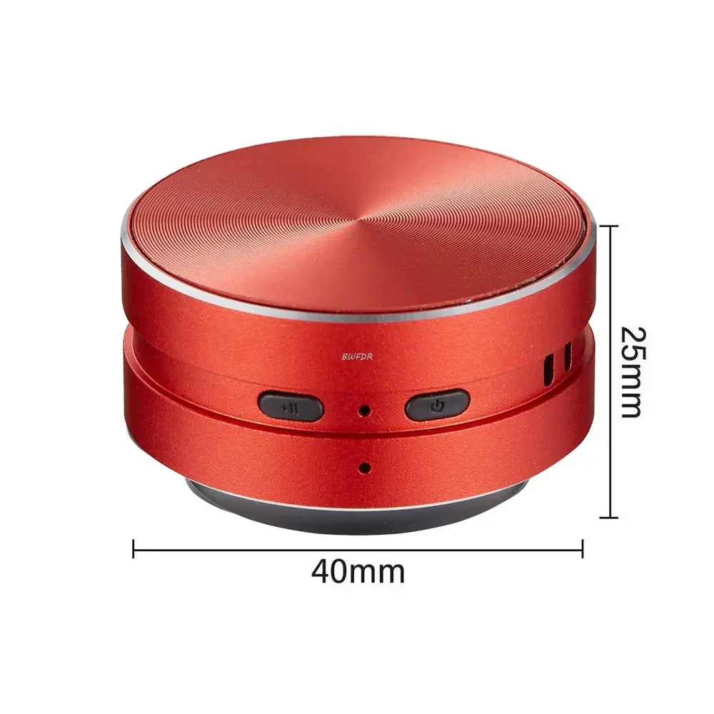 Bone conduction Bluetooth speaker, red circular compact design with 40mm diameter (Simples Market)