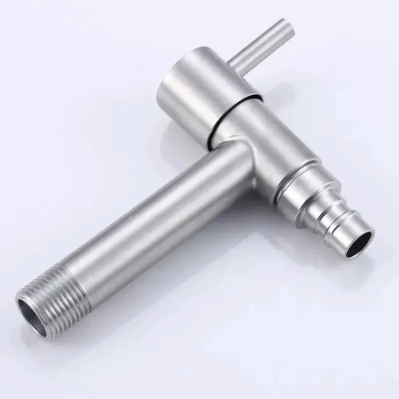 Garden faucet brushed stainless steel outdoor wall-mounted with hose connector