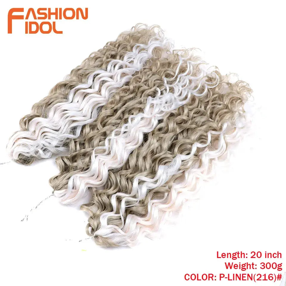 Jessica Hair Deep Wavy Twist Crochet Hair by Fashion Idol; color P-LINEN(216), 20in length