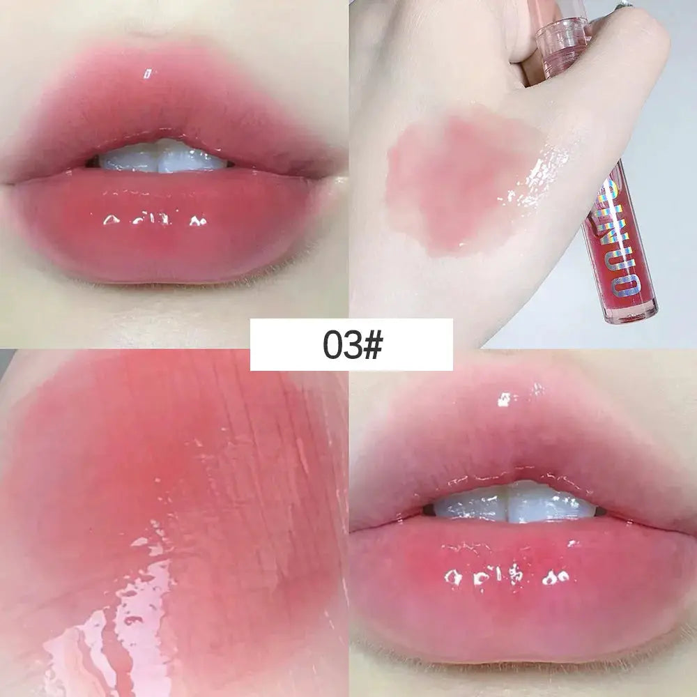 NovaGlow Water Gloss Mirror Jelly Lip Gloss Set 4 Piece Hydrates Lips With Pearl Shimmer And Brightens Lip Color