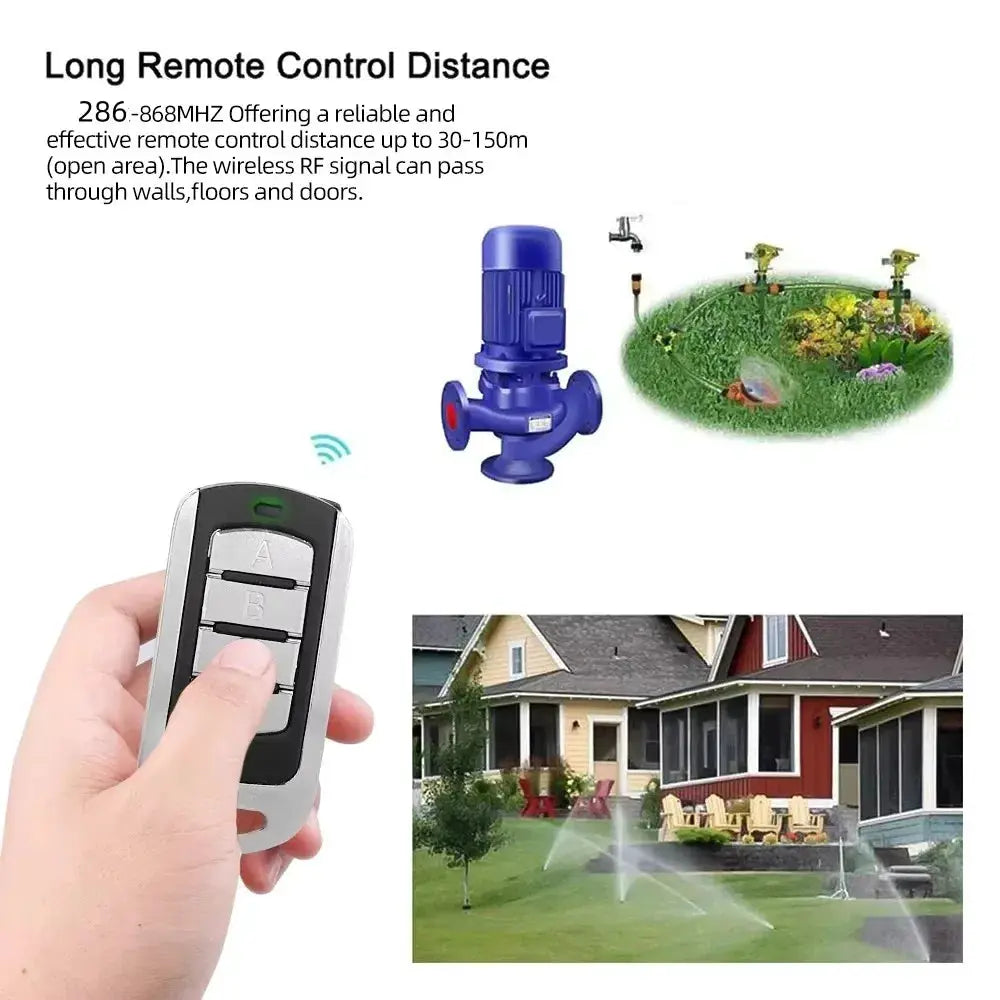 Simples Market 4-in-1 remote duplicator for garage/gate, 280–868 MHz, handheld black/gray keychain