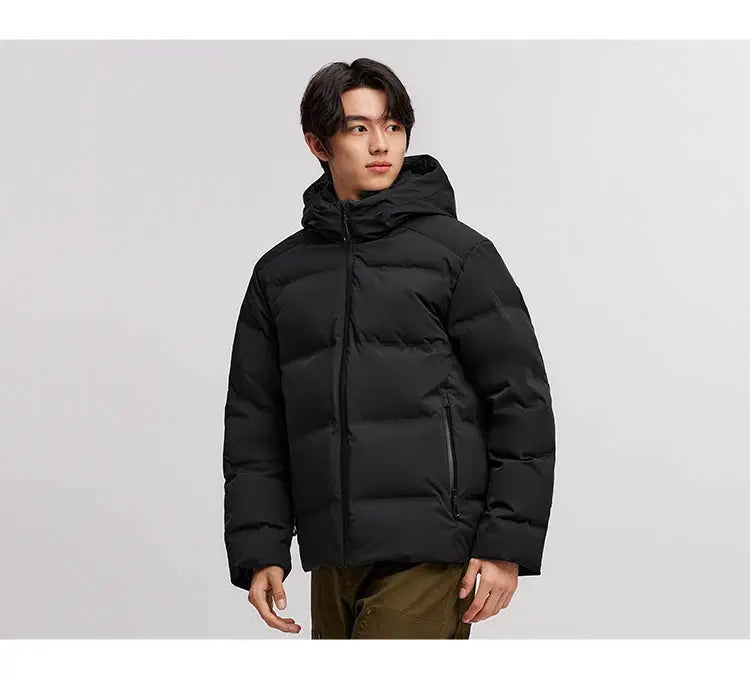 Semir men's black down jacket with hood, puffer style, waterproof outerwear