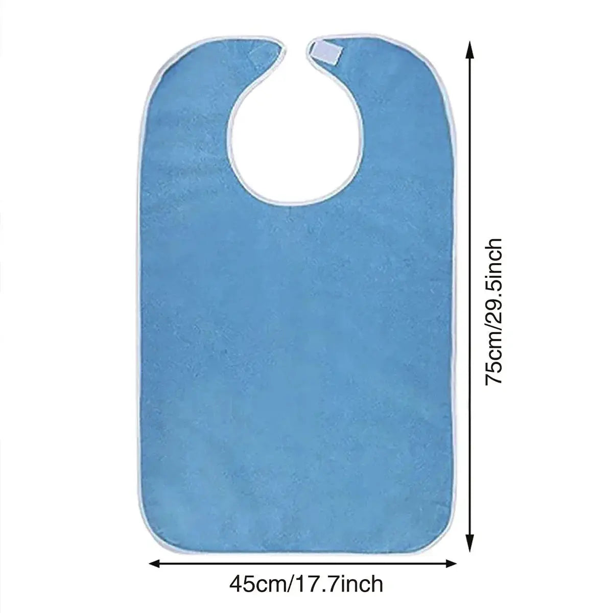 Waterproof Adult Bib Apron by Simples Market, blue with neck opening, 75cm by 45cm