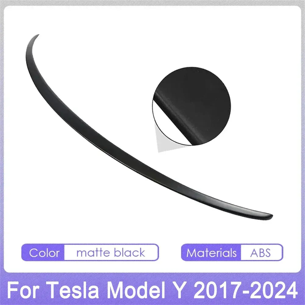 Tesla Model Y rear spoiler, matte black ABS, 2017–2024 fit