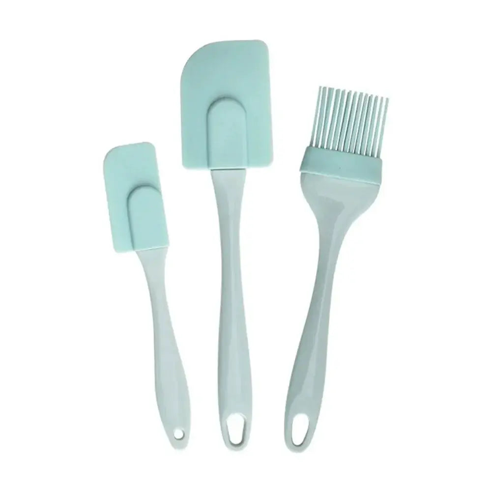 ChefCraft 3 Piece Silicone Spatula Set Cream Scraper Spatula Mixer And Oil Brush For Nonstick Baking
