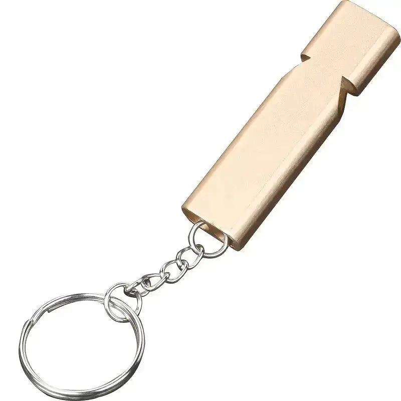 Flat Aluminum Alloy Dual Frequency Survival Whistle With Double Tube For Outdoor Emergency Signaling EDC Tool