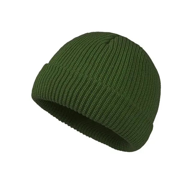 Rimiut Unisex Knitted Beanie Hat Wool Winter Cap Warm Solid Color Fashionable Autumn Men Women