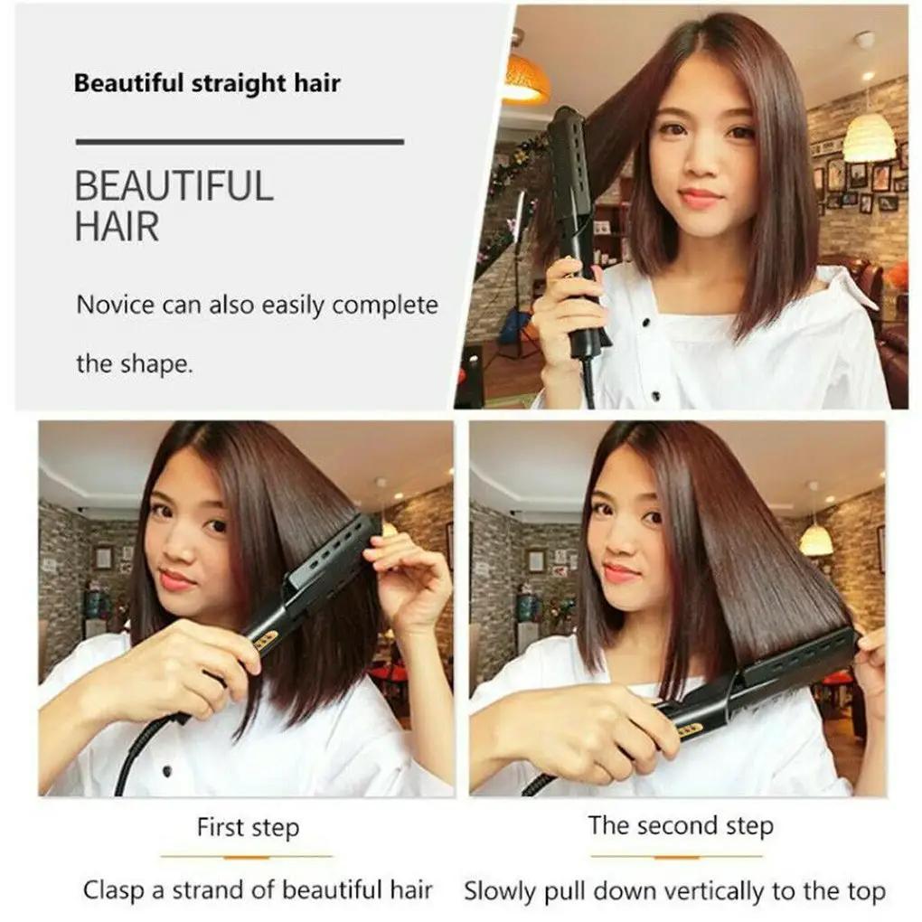 Simples Market hair straightener four-gear temperature ceramic tourmaline ionic flat iron in black