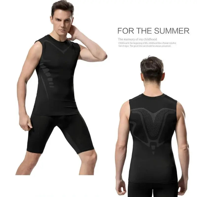 Men's Ice Silk Sleeveless Sports Vest Quick Dry Running Top for Basketball Training and Fitness