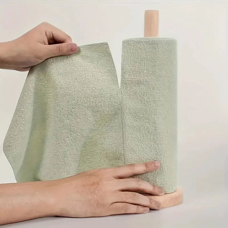 Simples Market 1 roll of reusable microfiber cleaning wipes, green, high absorbency, machine washable