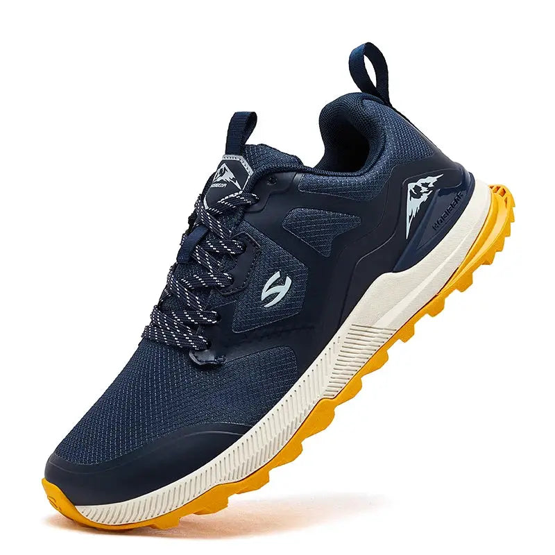 HOBIBEAR Unisex Hiking Sneakers Lace Up Walking Shoes Outdoor Travel Artificial Leather Non Slip Rubber Sole