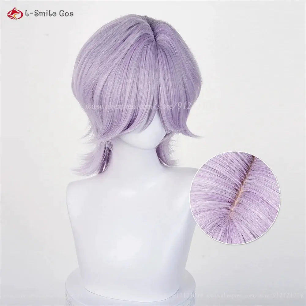 Cosplay wig, lavender purple, heat-resistant synthetic hair, unisex, Simples Market