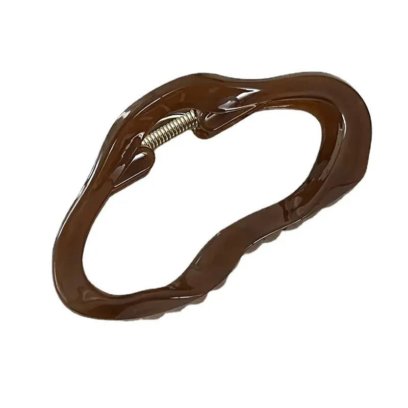 LuxeCrab Irregular Hollow Out Hair Clips Large Tortoiseshell Crab Barrettes for Women and Girls