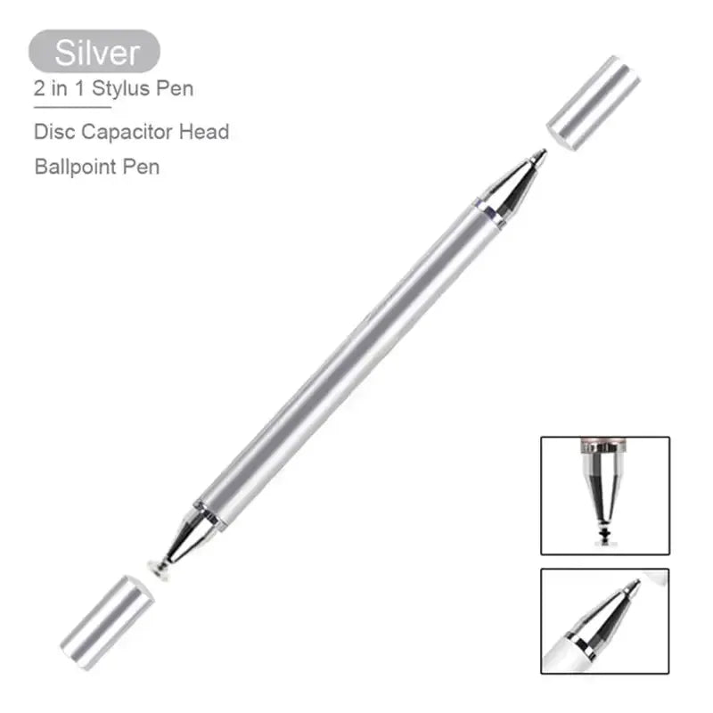Simples Market silver 2-in-1 stylus pen for touch screens with ballpoint tip
