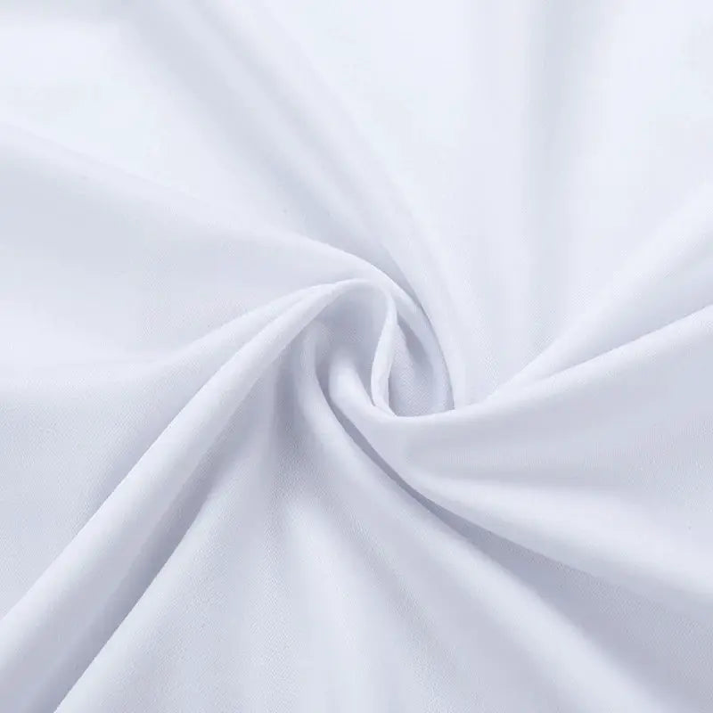 White cotton dress shirt fabric swatch with a smooth weave