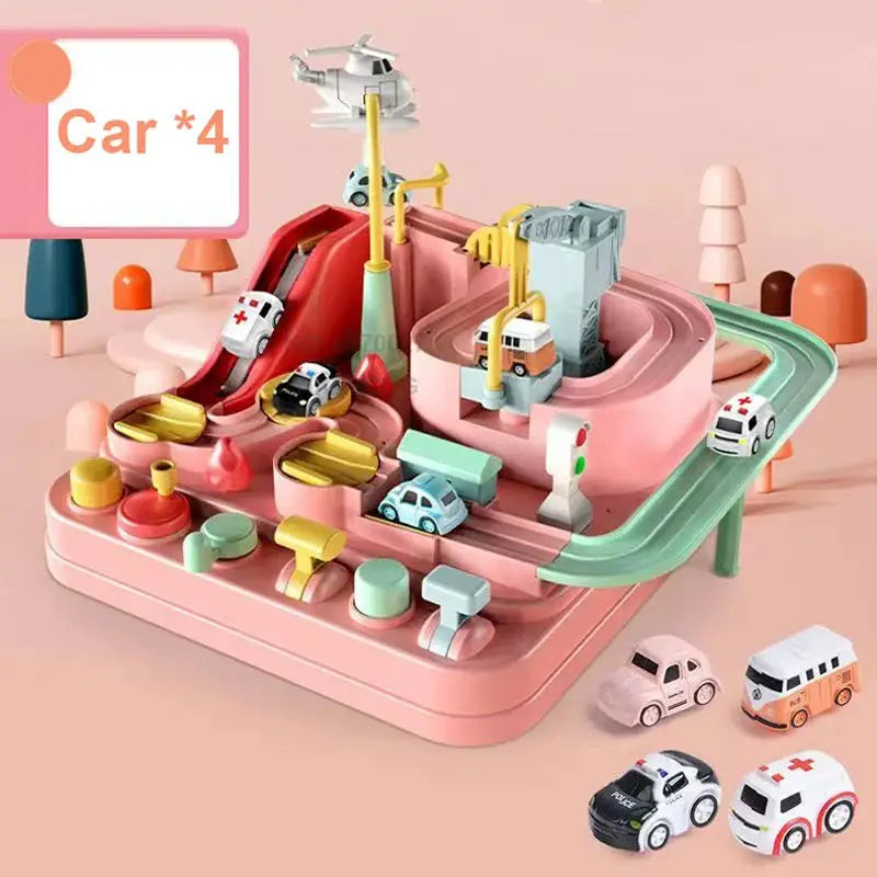 Racing Rail Car Model Space Adventure Educational Toy for Kids Train Track Brain Teaser Interactive Game