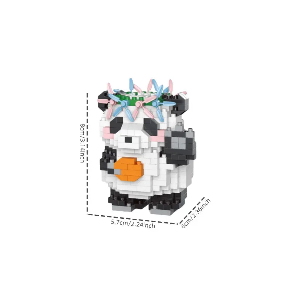Panda Shaped Building Blocks Toy Set For Desktop Decoration Holiday Gift Panda Lovers Delight For Children And Adults