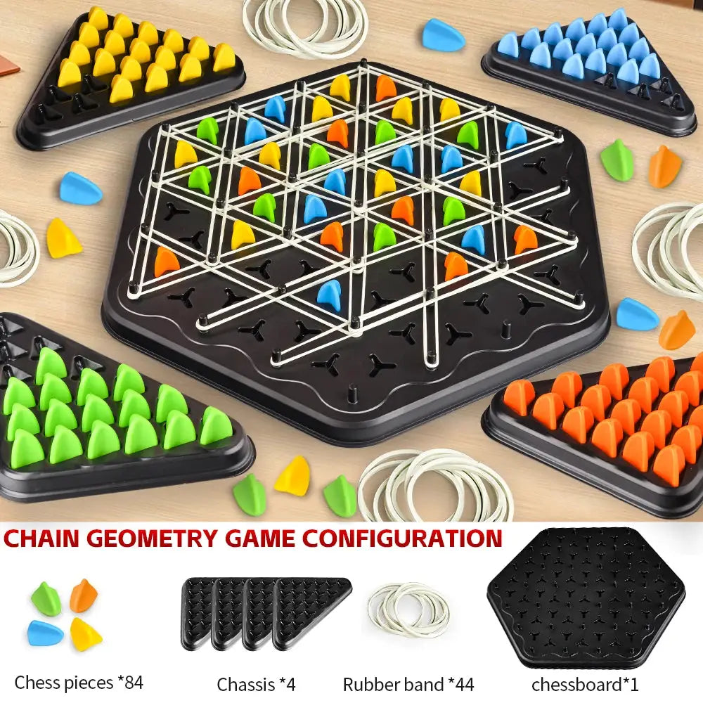 Triangle Link Chess Tabletop Puzzle Game For Family Bonding And Child Development With Logical Thinking Training Toy