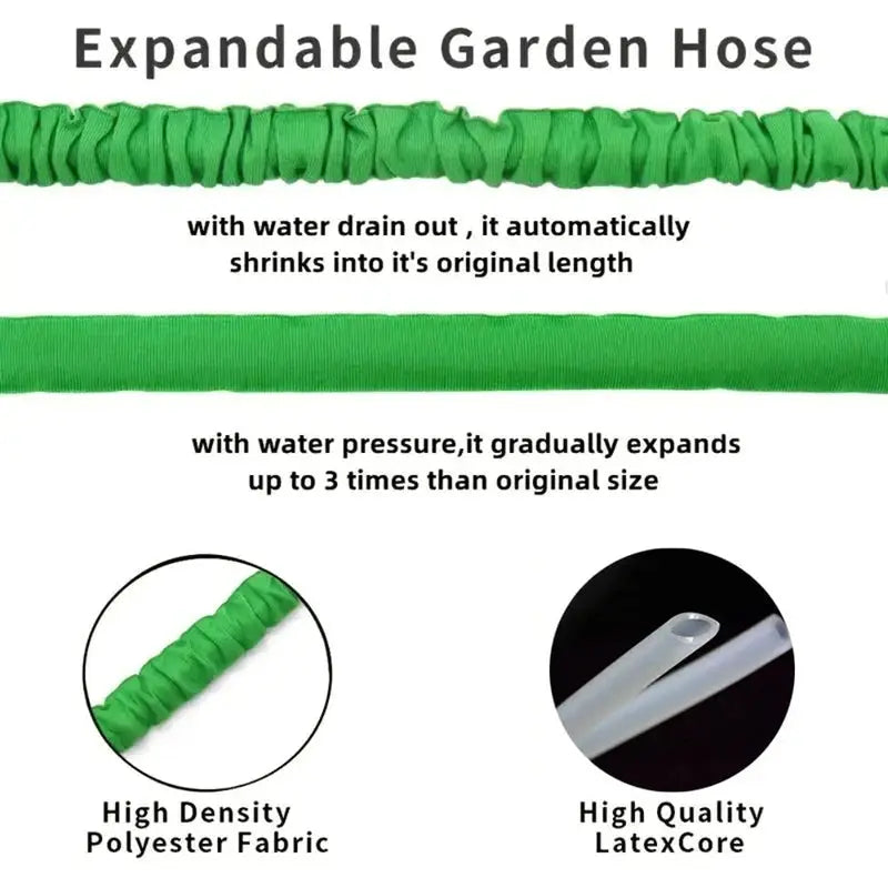 2024 Expandable Magic Hose With High Pressure Car Wash 7 Water Spraying Functions Water Gun Garden Watering Hose