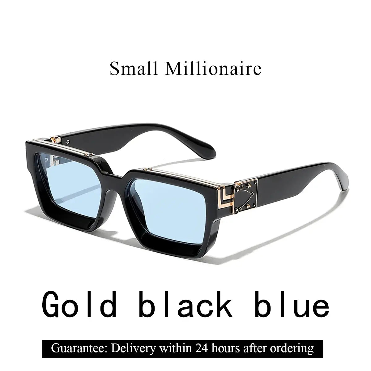Ruiao Retro Black Millionaire Shades Sunglasses Unisex Designer Square Glasses UV400 Protection