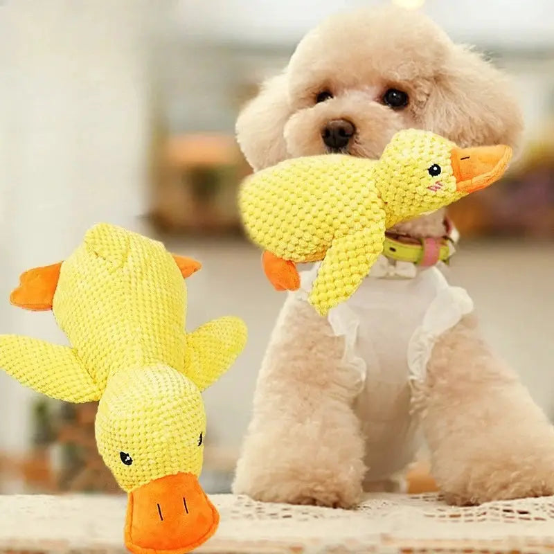 Plush Sleeping Duck Dog Toy For Small And Large Dogs Bite Resistant Teeth Grinding Relief With Duck Sound Toy