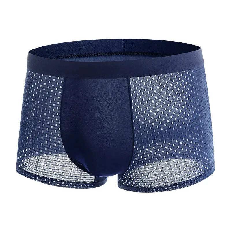 Summer Lightweight Mens Breathable Ice Silk Boxer Shorts 4 Pack