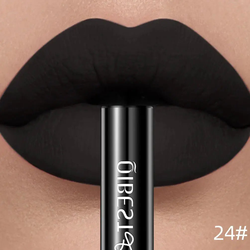 QIBEST Matte Liquid Lipstick Waterproof Long Lasting Velvet Lip Gloss Tint Tube Matte Nude Pigment Red Lipgloss Lips Makeup - Simples Market