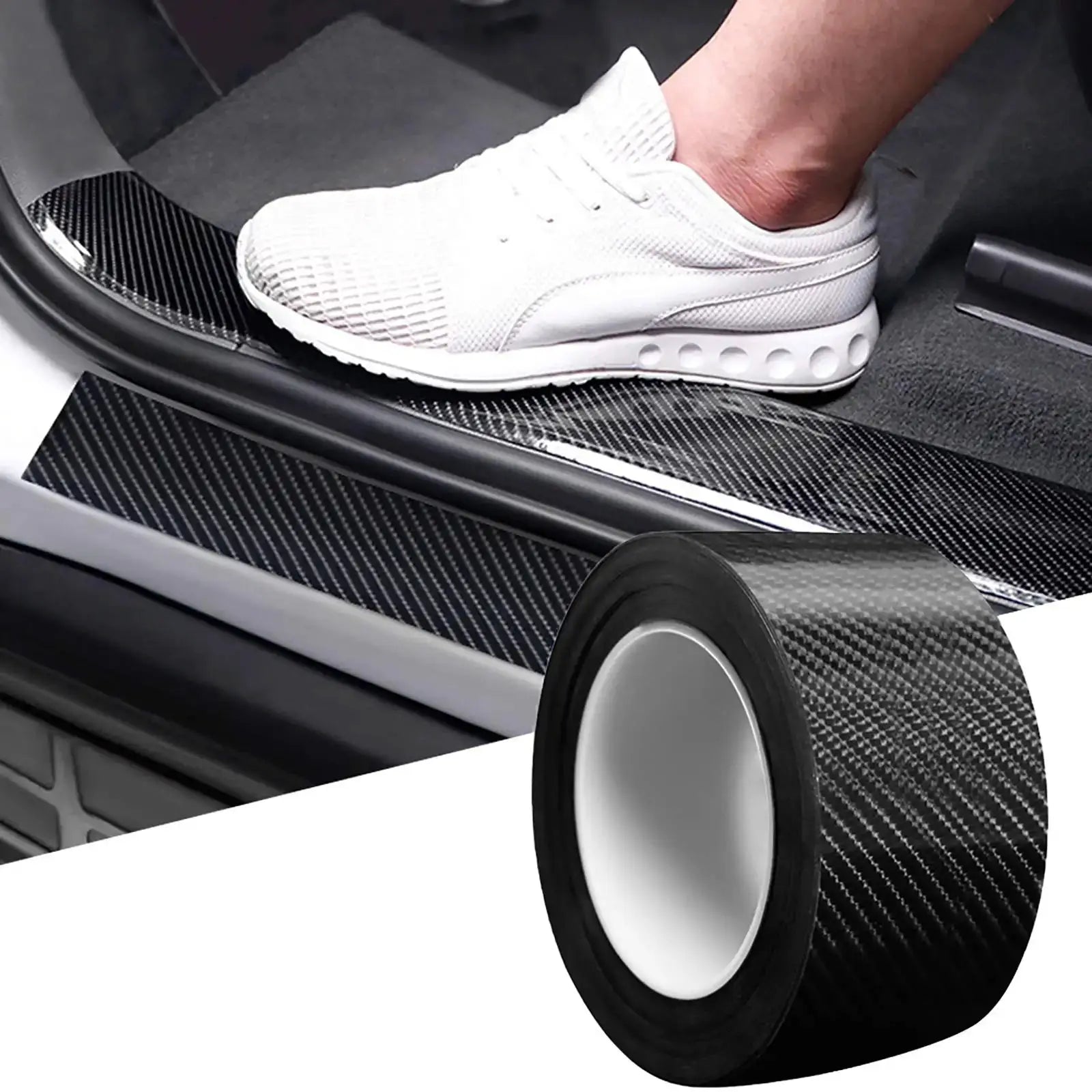 Carbon fiber automotive adhesive tape roll, matte black self-adhesive car film by Simples Market