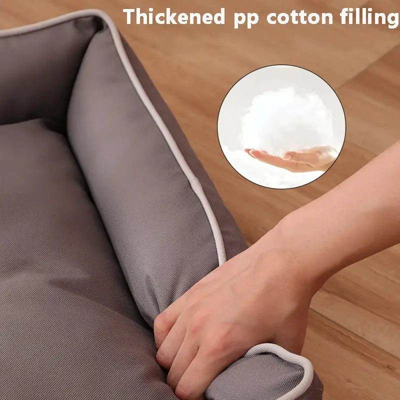 Four Season Square Dog Bed For Large Dogs Waterproof Sofa Style Pet House With Thick Soft Interior And Urine Proof Liner