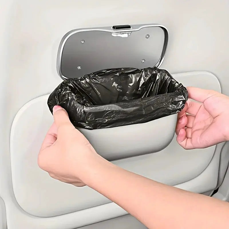Multifunctional car trash can with lid by Simples Market, hanging backseat storage bin for wet and dry use