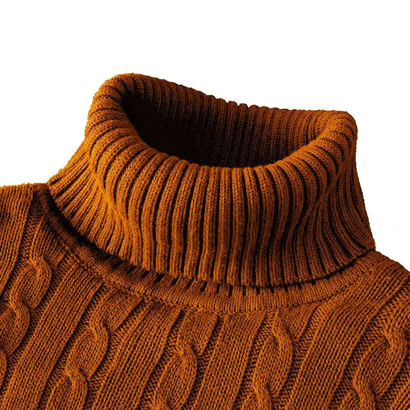 Men's Turtleneck Sweater Rollneck Knitted Jumper Casual Warm Winter Polyester Acrylic Blend