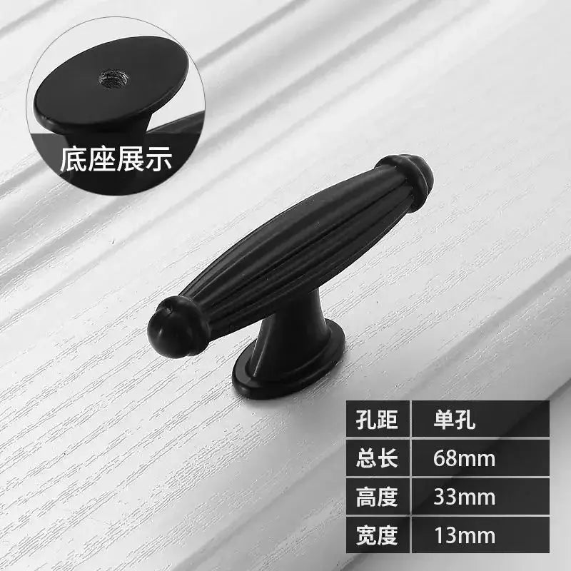 Black Aluminum Cabinet Knobs And Handles For Kitchen And Furniture Drawer Pulls Cupboard Handles
