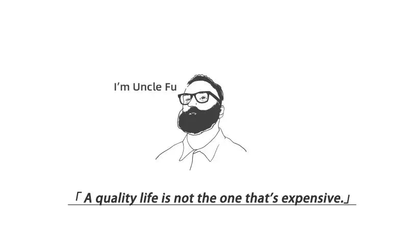 I'm Uncle Fu line-drawing logo featuring a bearded man with glasses.