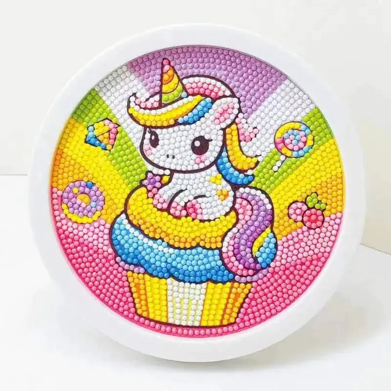 Round Frame Unicorn Diamond Painting Kit For Kids And Teens With Kitten Dinosaurs And Tigers Creative Diamond Art