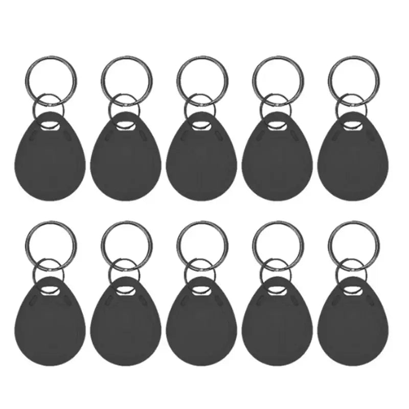 Keyfobs 10-pack black RFID TK4100/EM4100 for 125KHz access control by Simples Market