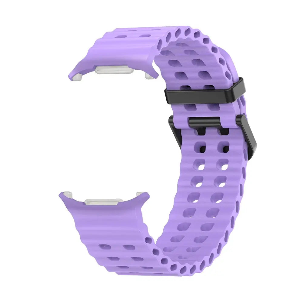 NEW Marine Silicone Strap For Samsung watch ultra 47mm Bracelet No Gaps Sport two-tone Band for Galaxy 8 ultra watchband 2030