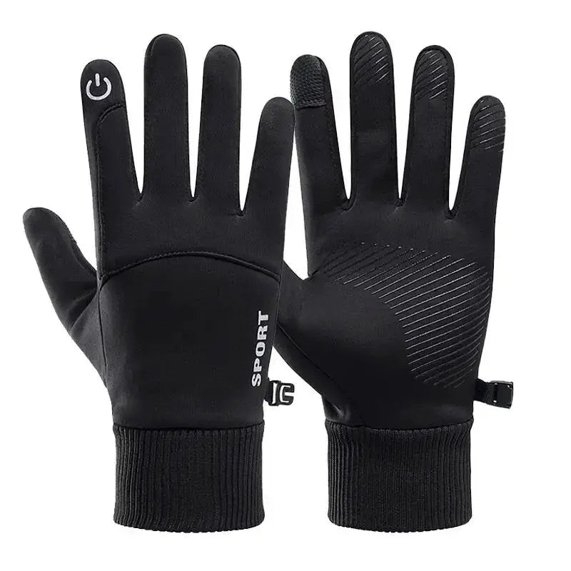 Warm Waterproof Full Finger Cycling Gloves With Touch Screen Fleece Lined For Outdoor Sports Running Motorcycle Ski