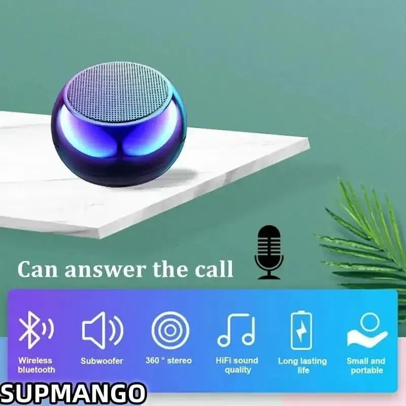 M3 Flash Wireless Bluetooth Speaker Portable Compact Outdoor Stereo With Steel Gun Metal Finish And Heavy Subwoofer Bass