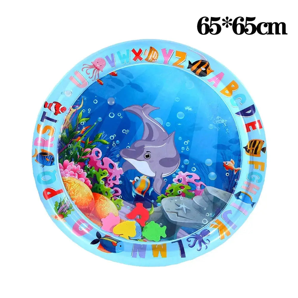 Water Sensory Play Mat Thickened Inflatable Pet Water Mat For Cats And Dogs With Ocean Theme And Fish Design