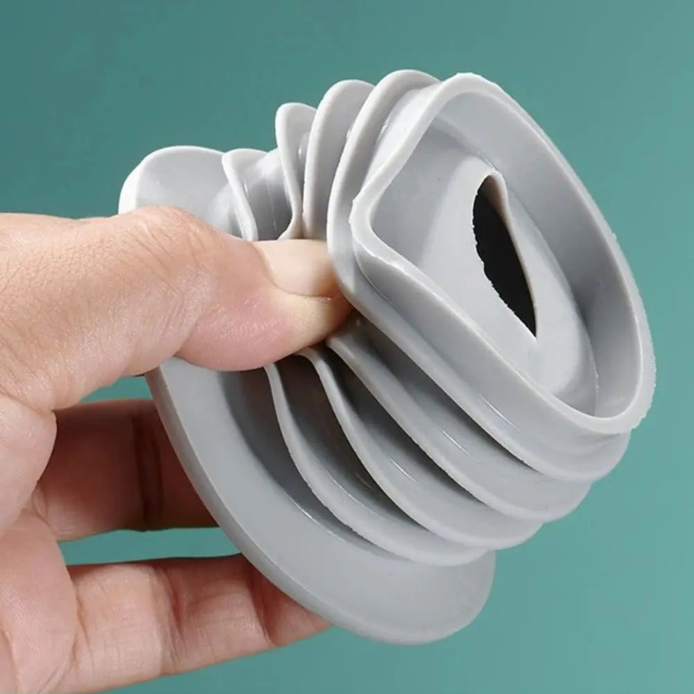 Pipe seal for washing machine drain, gray rubber spiral sealing ring.