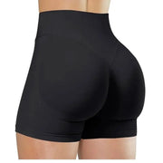 Women's black seamless high-waist gym shorts by Simples Market with butt-lifting fit