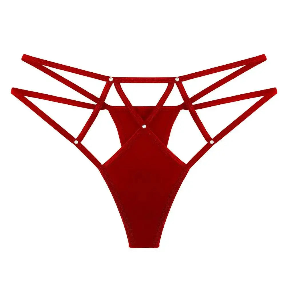 SilkNova Lingerie Elastic Hollow Out Low Waist G Strings Thongs Breathable Nylon Ice Silk All Day Comfort