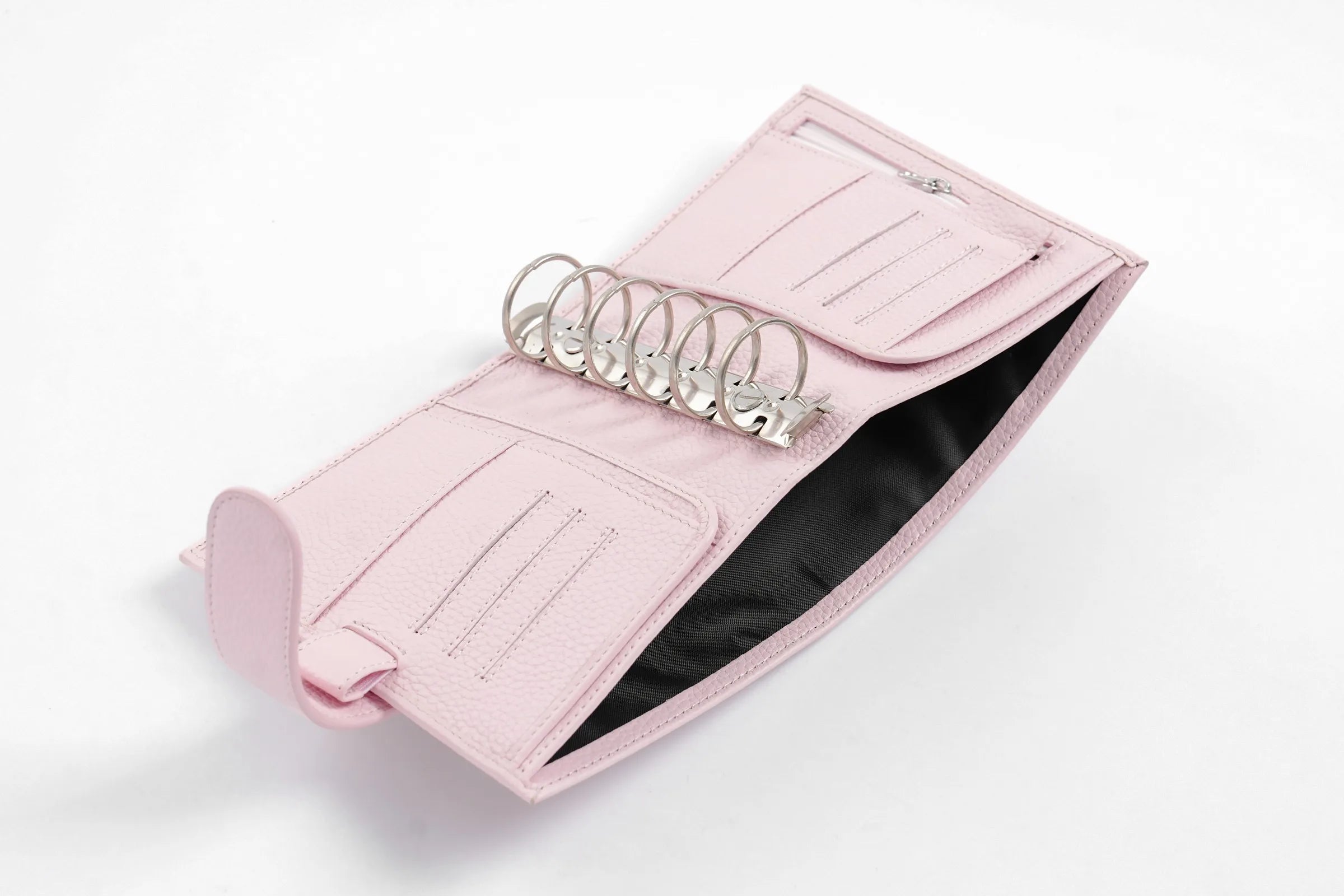 Moterm Luxe 2.0 pink pebble-grain leather pocket planner with 30mm rings by Simples Market
