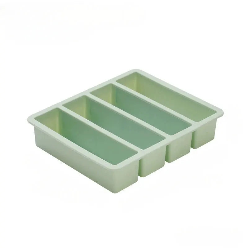4 Grid Giant Silicone Ice Cube Tray Long Strip For Whiskey Barware Non Toxic Durable Large Ice Cubes
