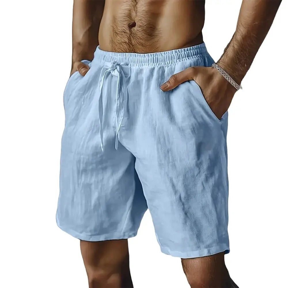 Men's Breathable Hawaii Beach Shorts Loose Lightweight Trousers Solid Color Summer Streetwear
