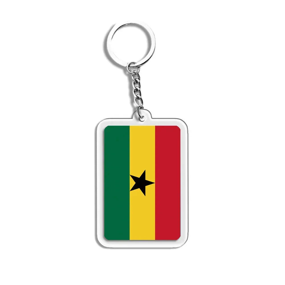 National Flags Keychain Set With Glass Inlay Ten Flags Zinc Alloy